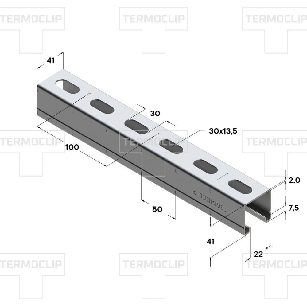 Профиль монтажный TERMOCLIP 41⨯41 3000 мм