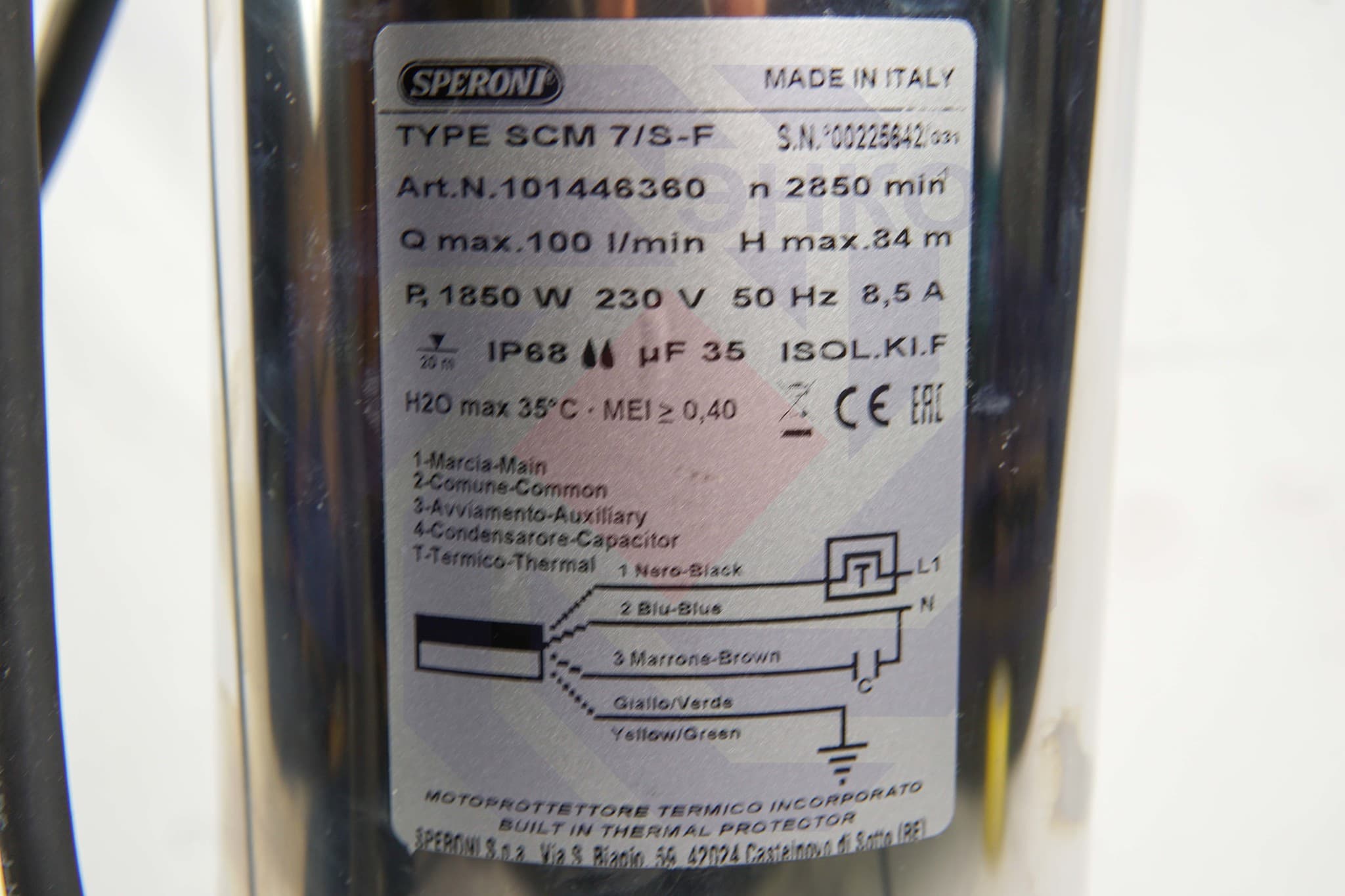 Насос колодезный SPERONI SCM 7/S-F