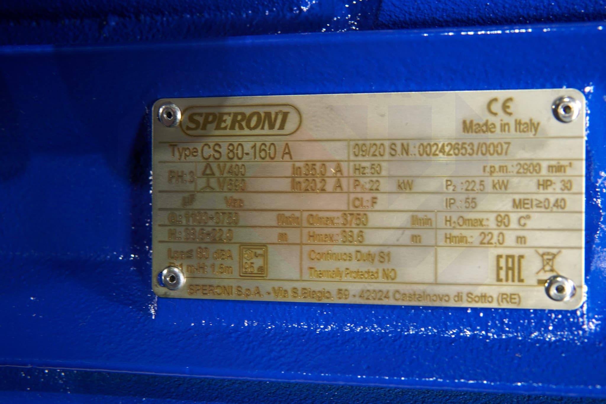 Насос моноблочный SPERONI CS 80-160 A