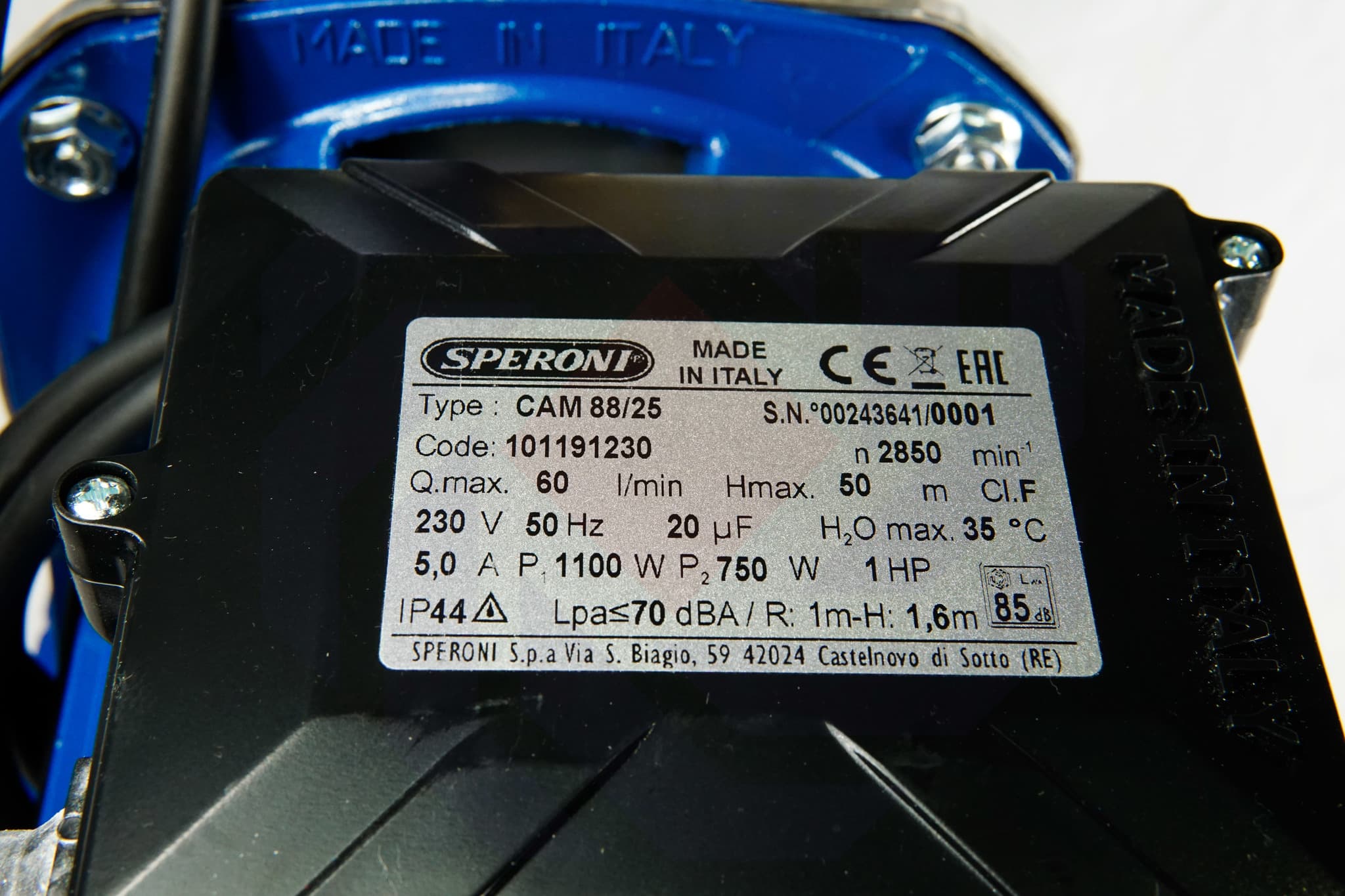 Автоматическая насосная станция SPERONI CAM 88/25