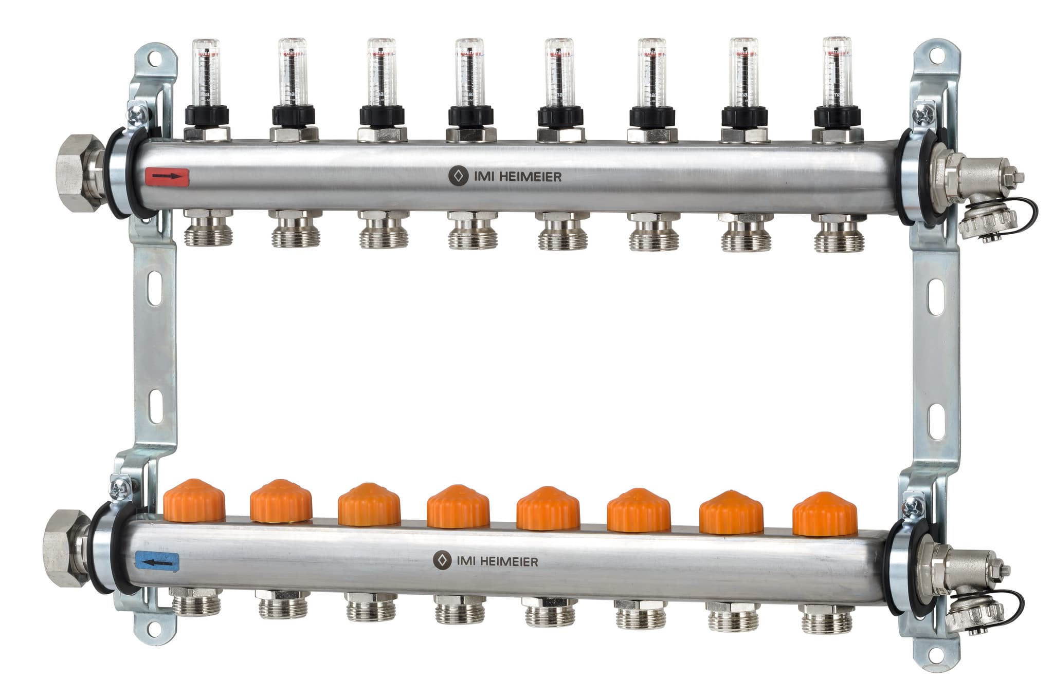 Комплект коллекторов с расходомерами IMI Dynacon Eclipse 8 контуров