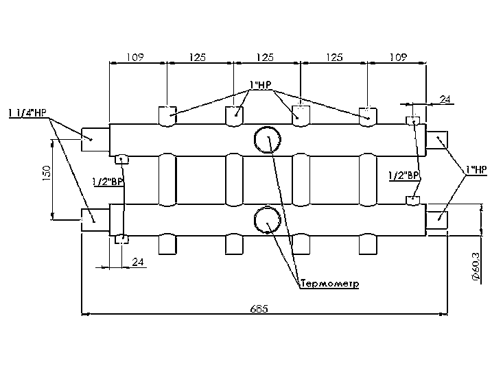 Коллектор компланарный Прокситерм GK 32-5