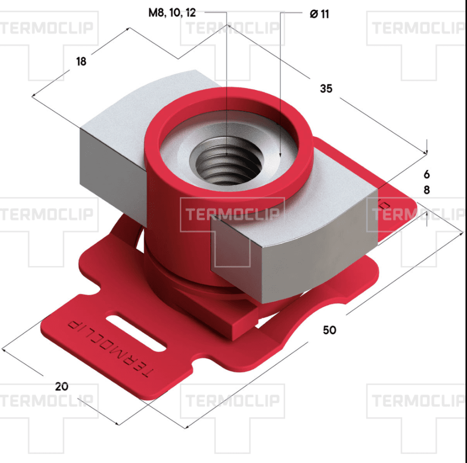 Гайка быстрого монтажа потайная TERMOCLIP 41 6F M10