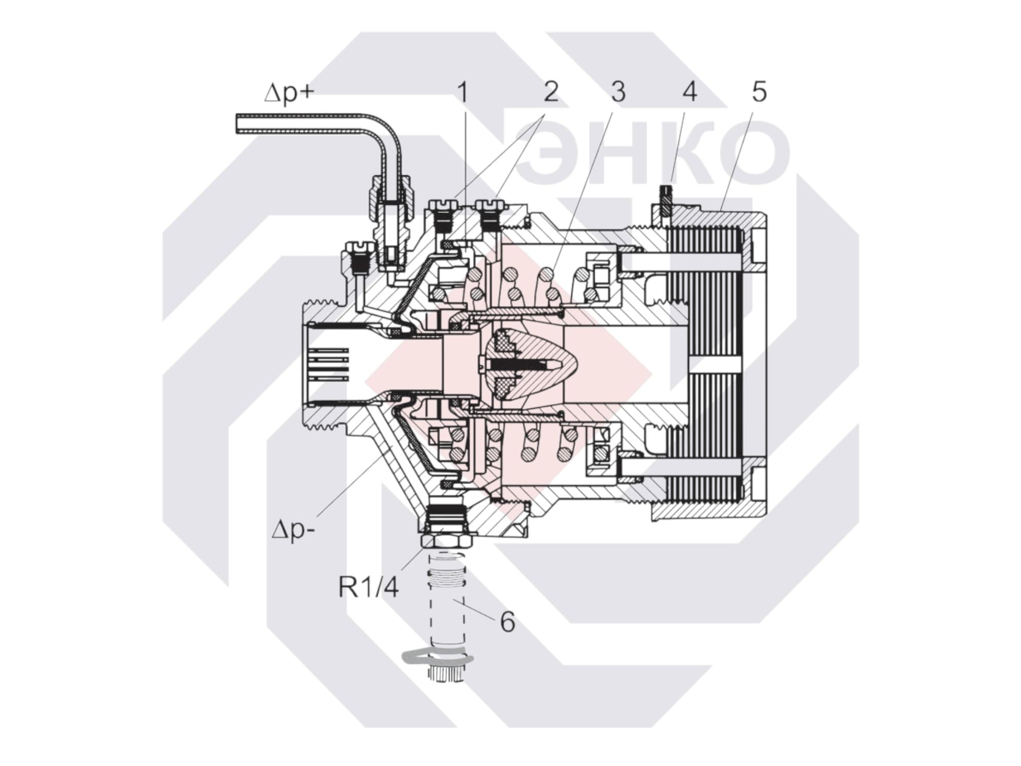 Регулятор перепада давления, DAF 516 (10-60кПа) фланцевый, DN 65, ТА 
