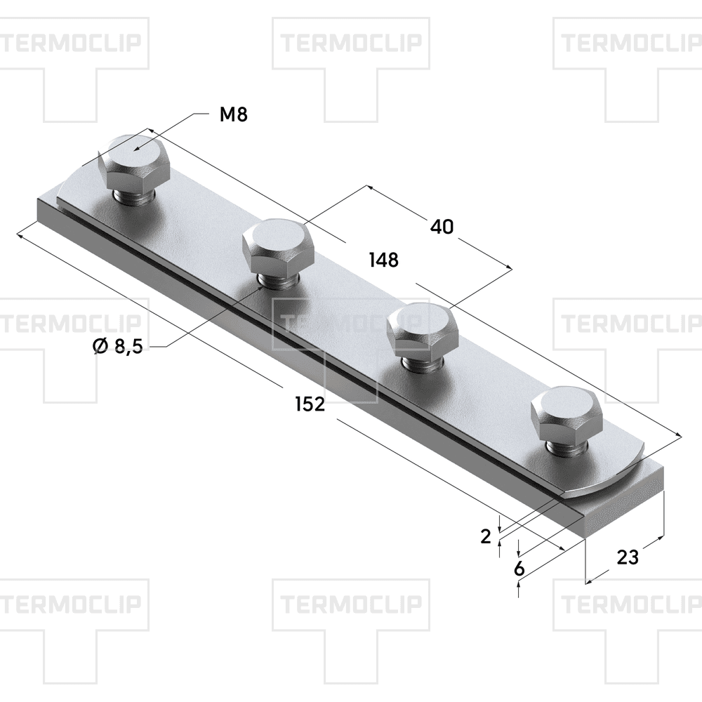 Соединитель продольный TERMOCLIP 38-40 8F4 M10