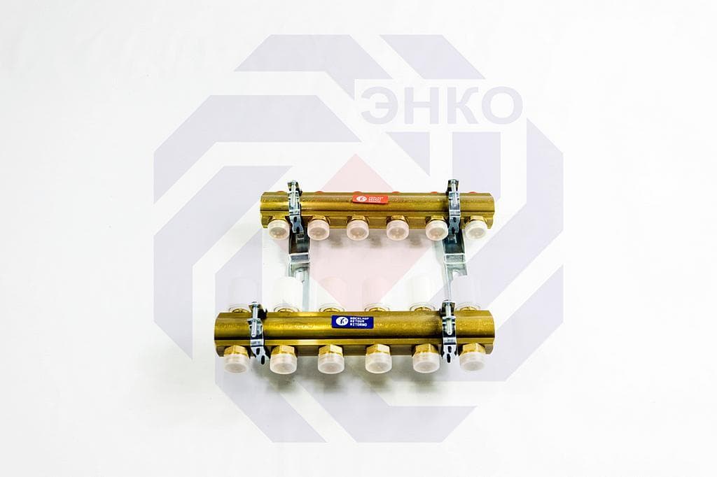 Комплект коллекторов без расходомеров GIACOMINI R553D 6 контуров