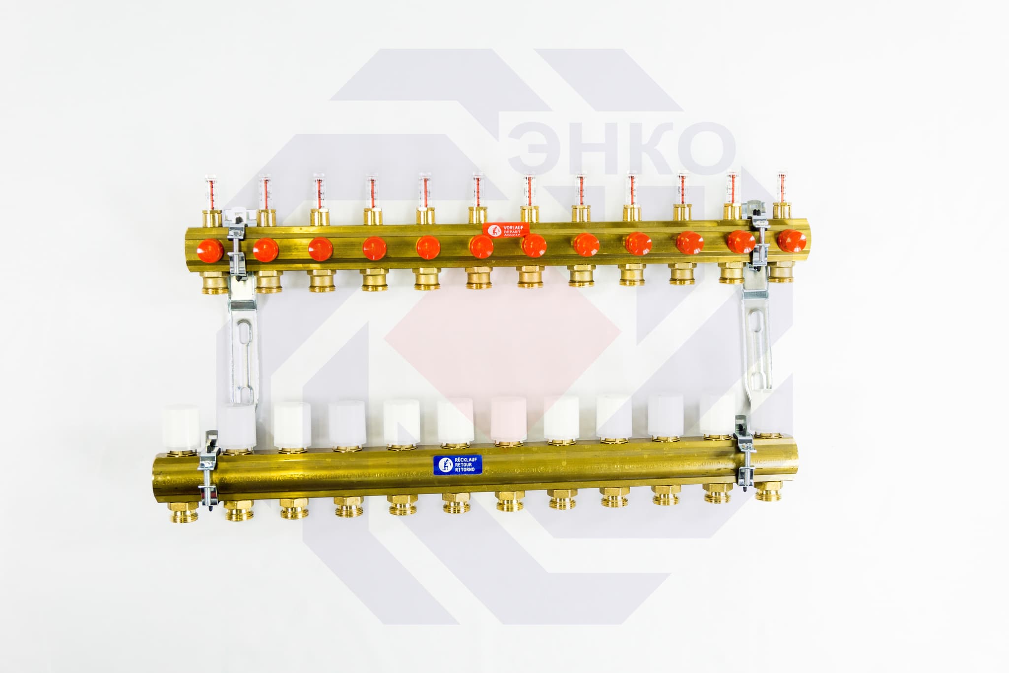 Комплект коллекторов с расходомерами GIACOMINI R553F 12 контуров