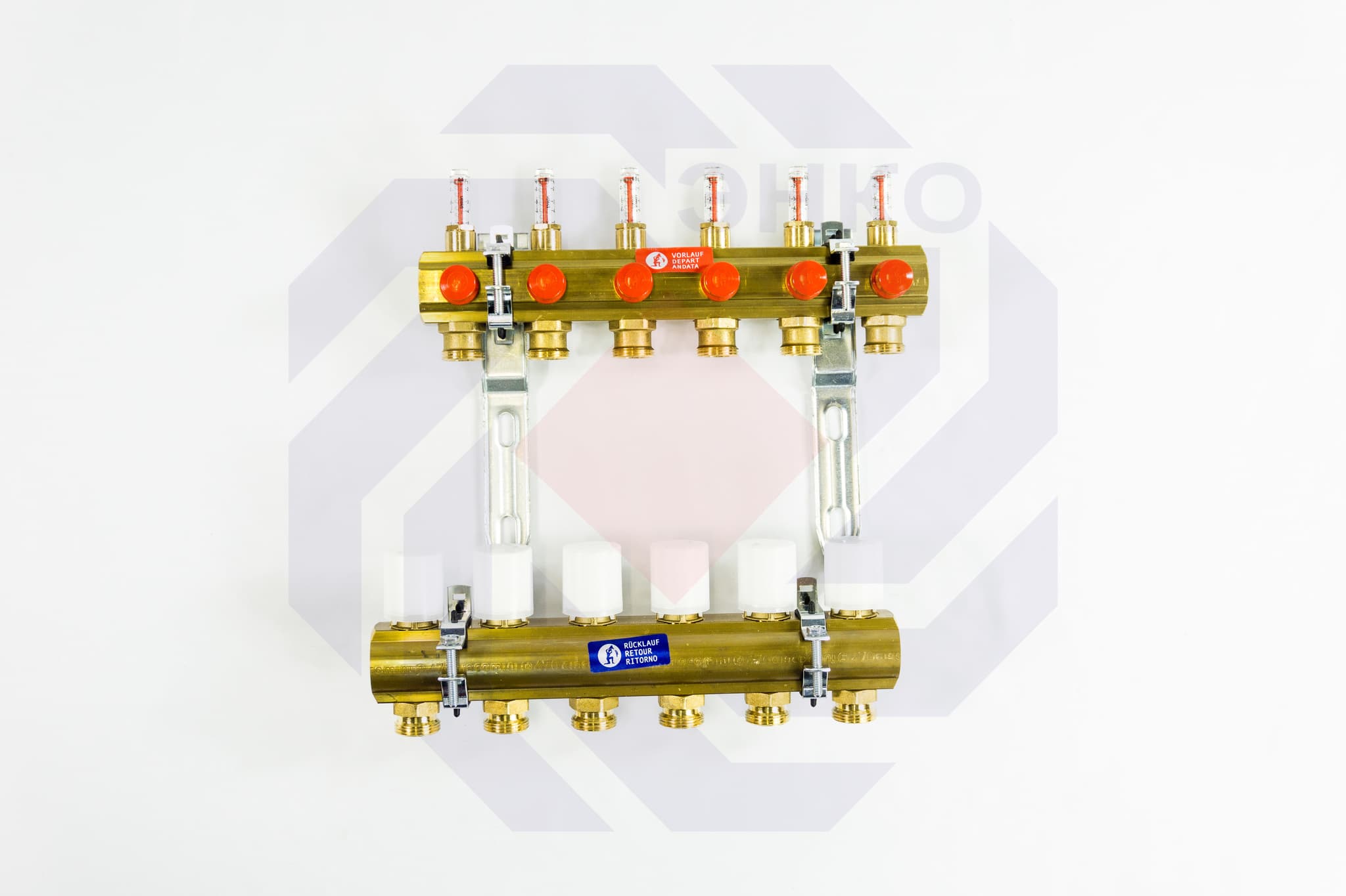 Комплект коллекторов с расходомерами GIACOMINI R553F 6 контуров