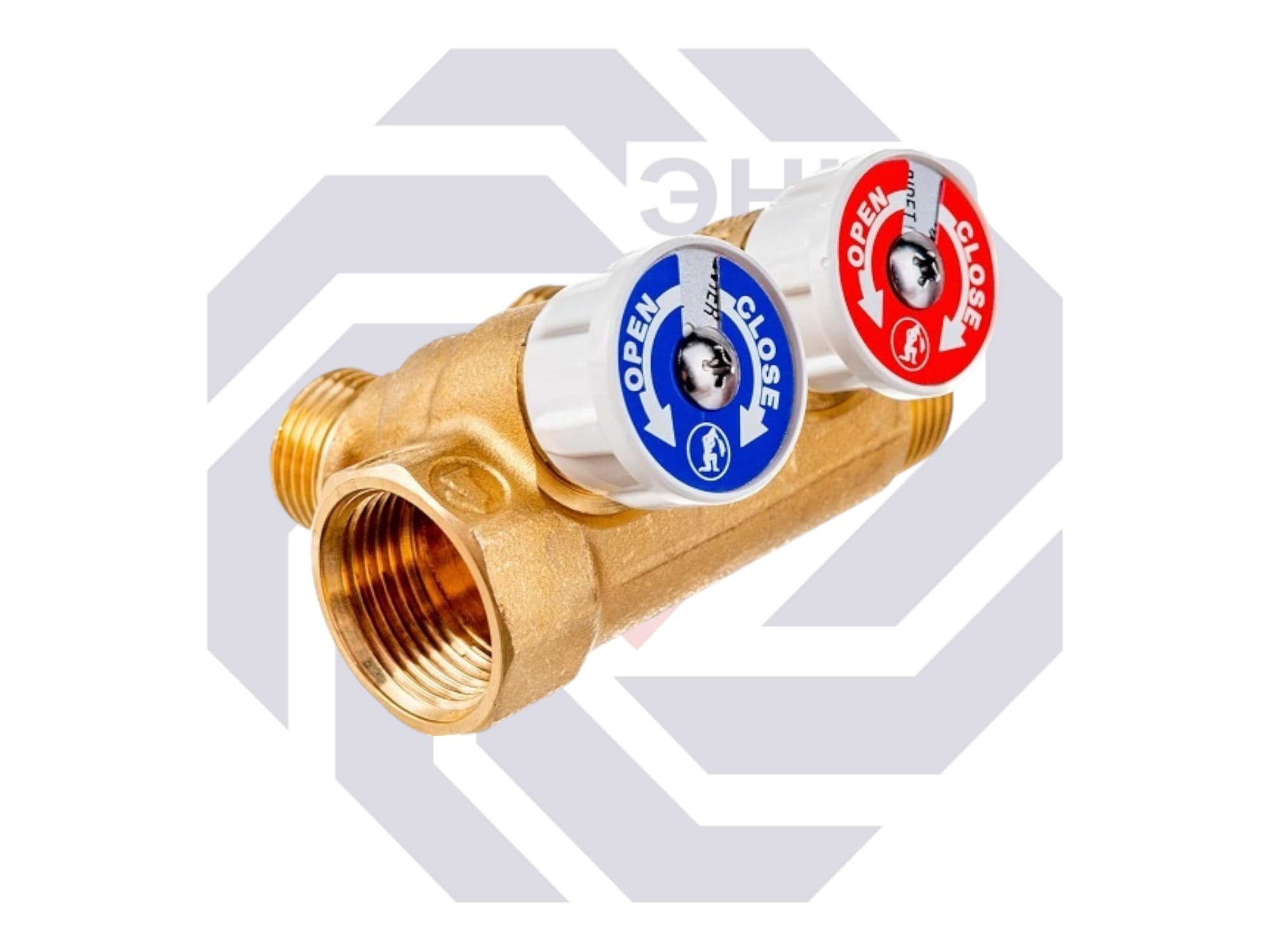 Коллектор сантехнический с отсечными клапанами GIACOMINI R585С 2 отвода