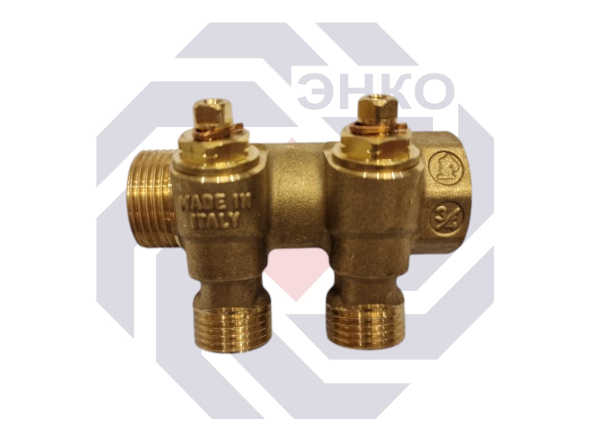 Коллектор сантехнический с отсечными клапанами GIACOMINI R585С 2 отвода