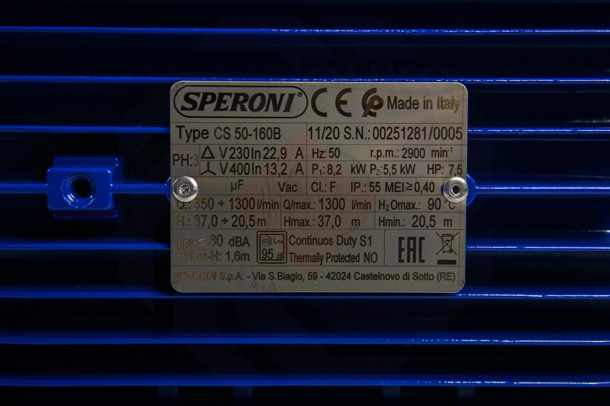 Насос моноблочный SPERONI CS 50-160 B