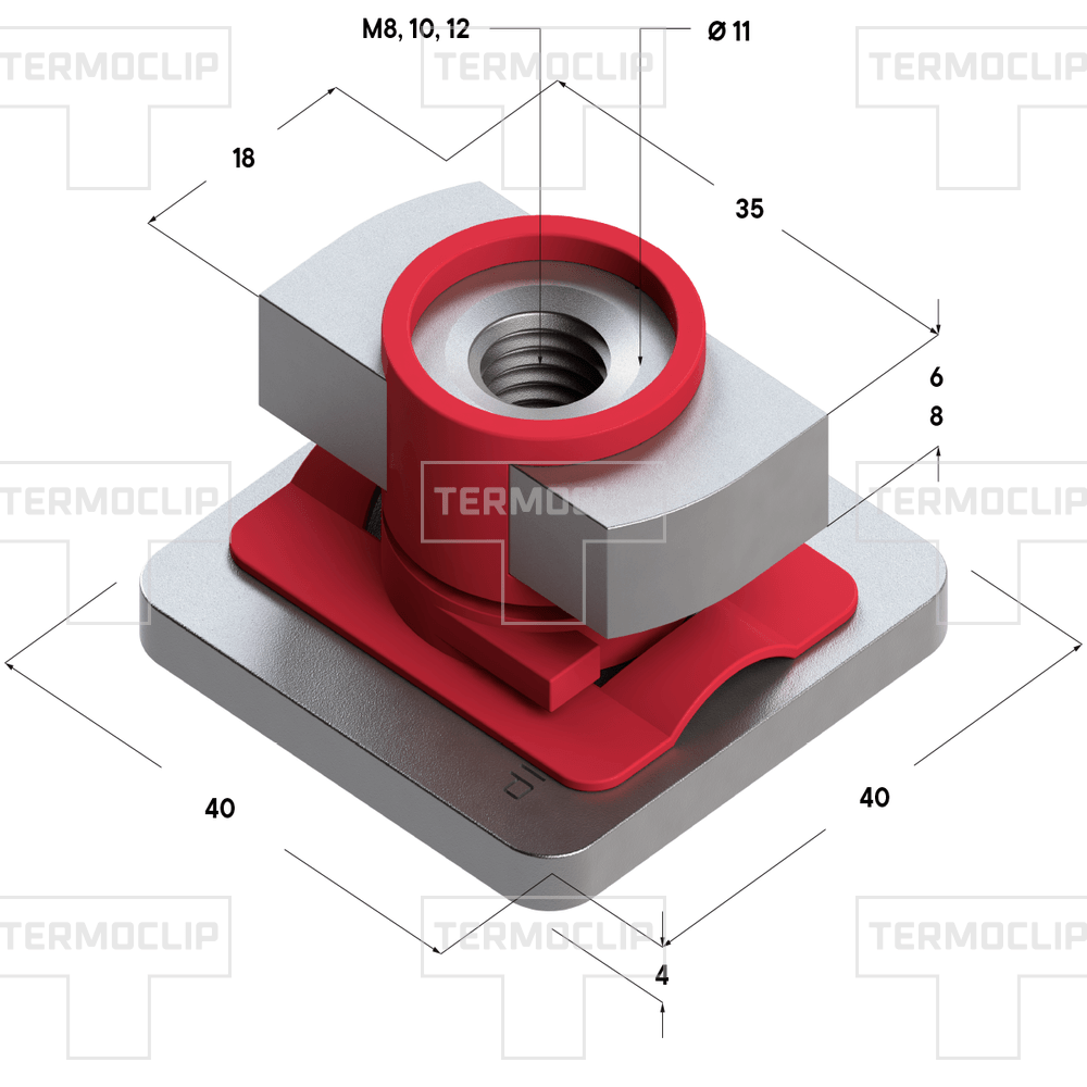 Гайка быстрого монтажа TERMOCLIP 41 8F M10
