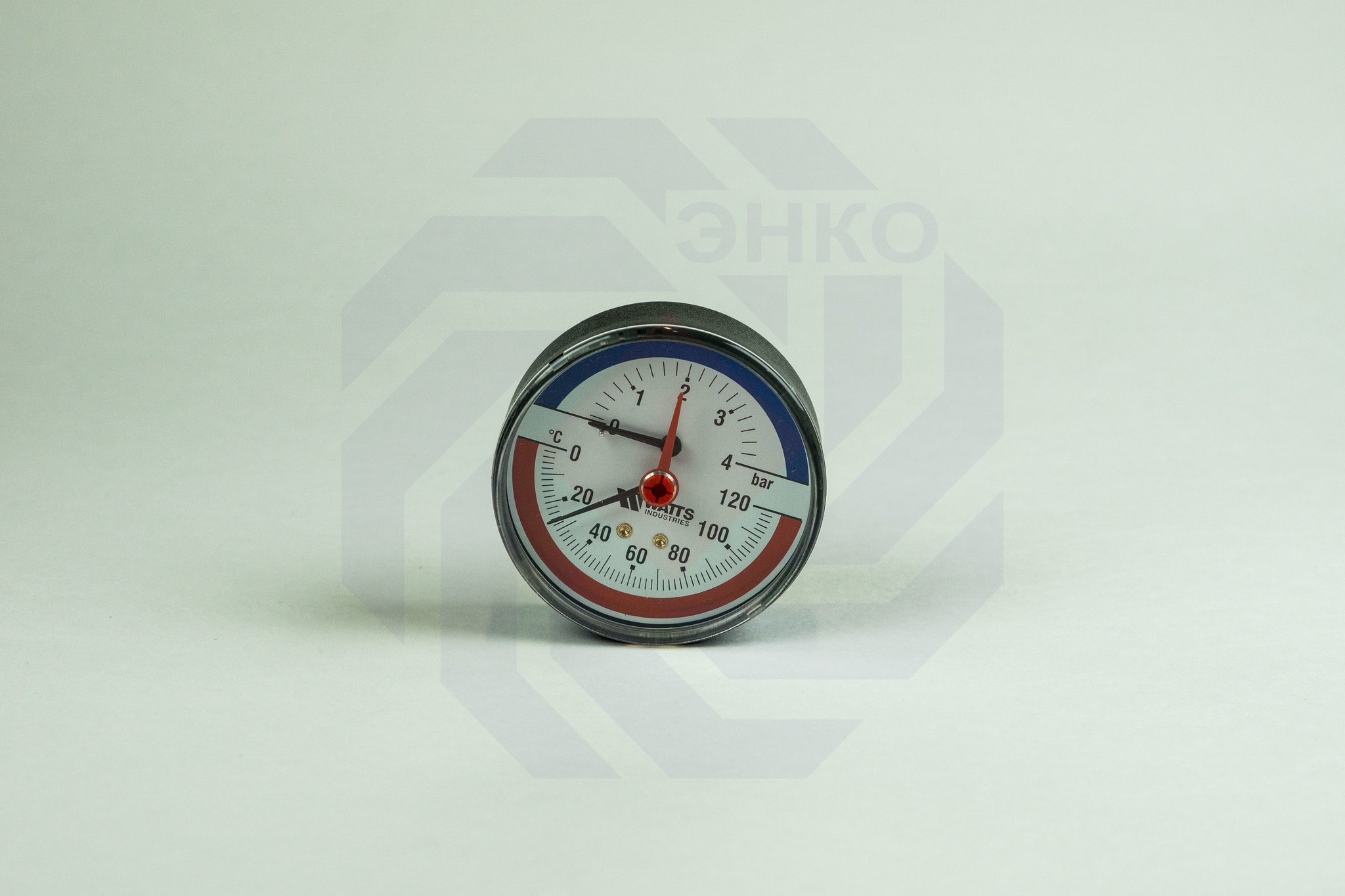 Термоманометр аксиальный WATTS TMAX (F+R818) 0-120 °С 0-4 бар 80 мм ½"