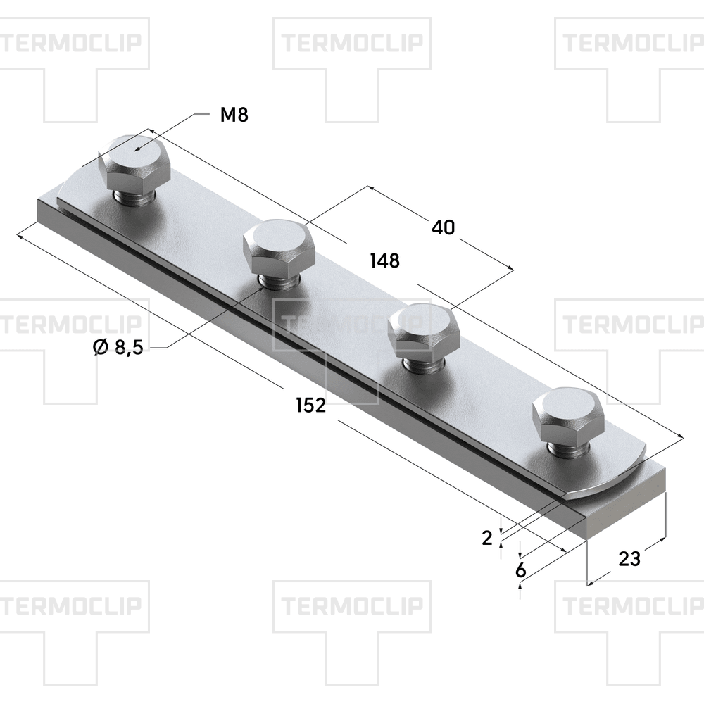 Соединитель продольный TERMOCLIP 28 6F4 M8